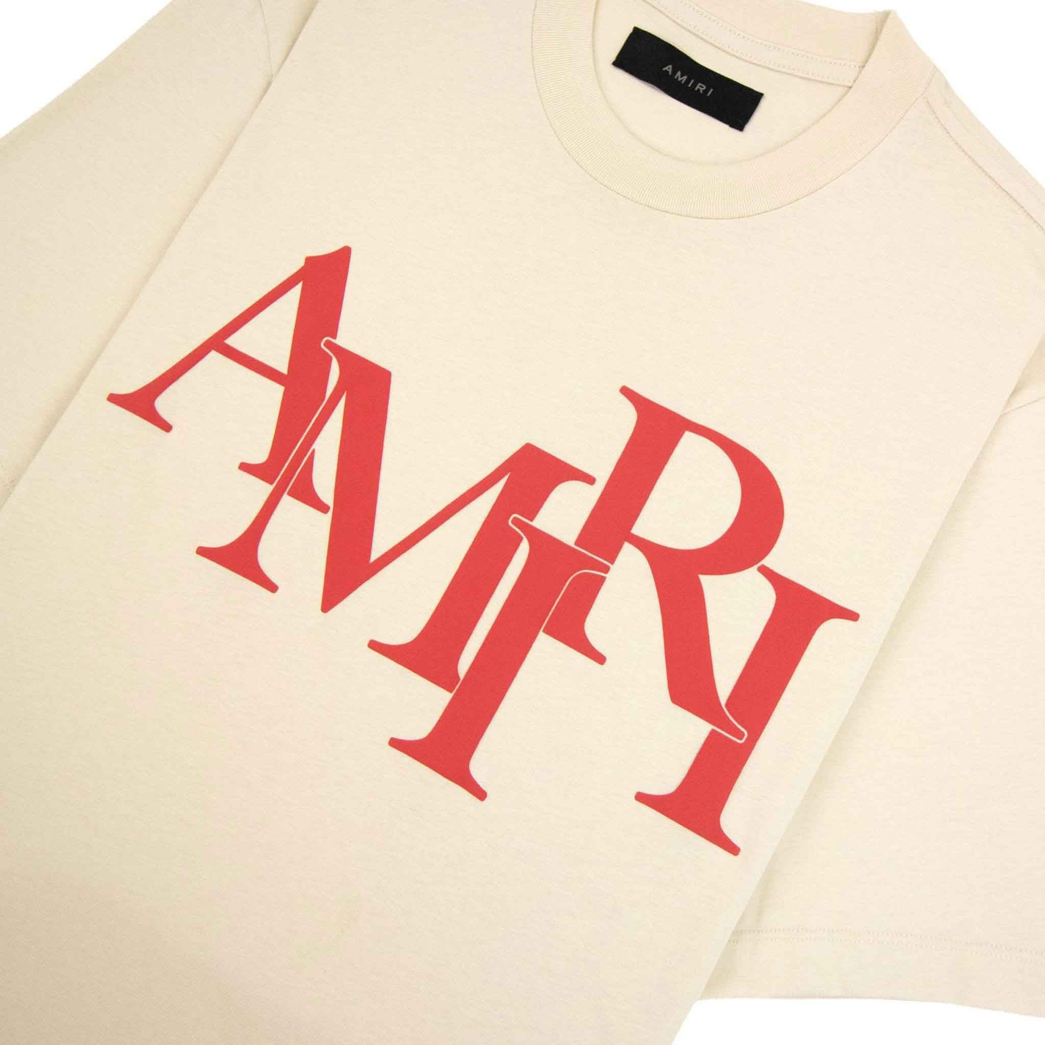 [Amiri] Staggered Logo T-Shirt in Birch - Image 3