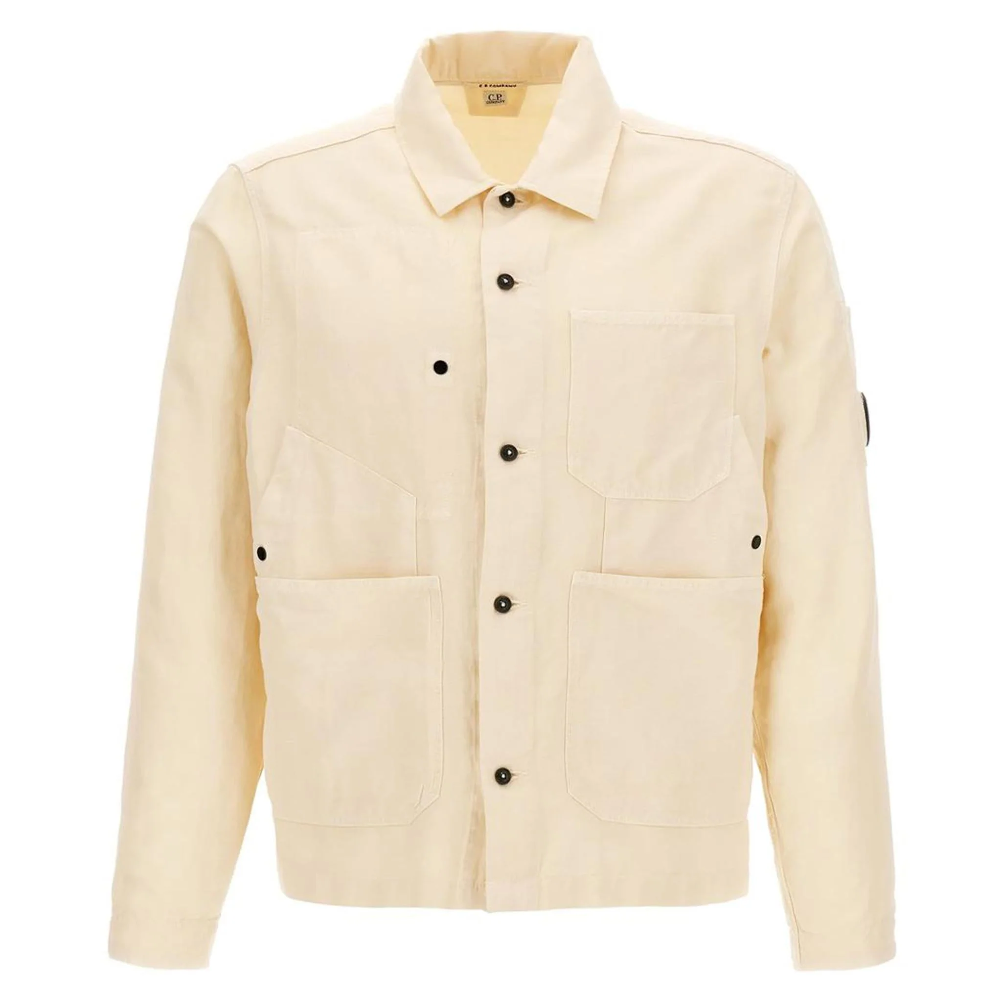 [C.P. Company] Cotton Linen Overshirt in Pistachio Shell