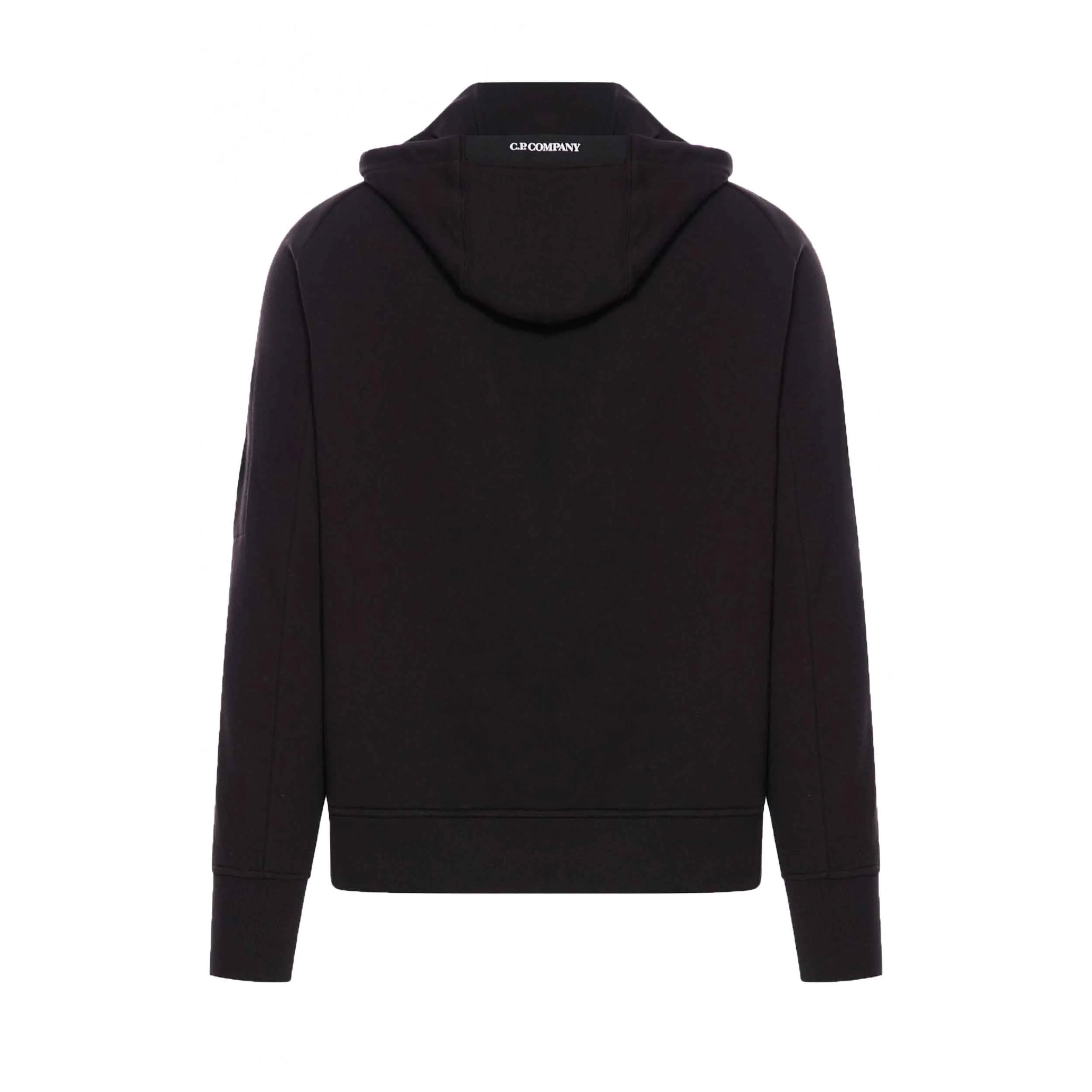 [C.P. Company] Diagonal Raised Fleece Lens Hooded Sweatshirt in Black - Image 2