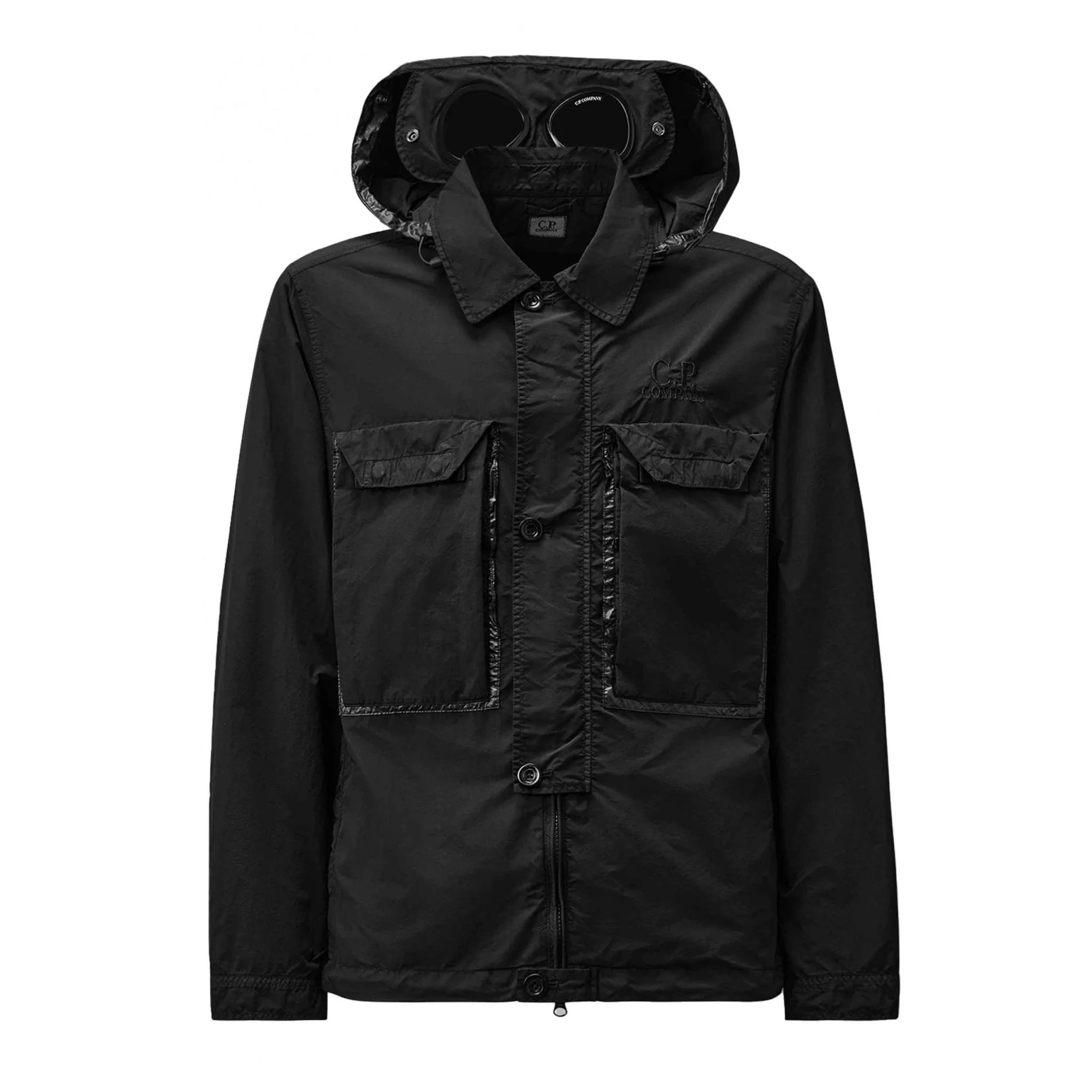 [C.P. Company] Flatt Nylon Goggle Overshirt in Black - Image 3