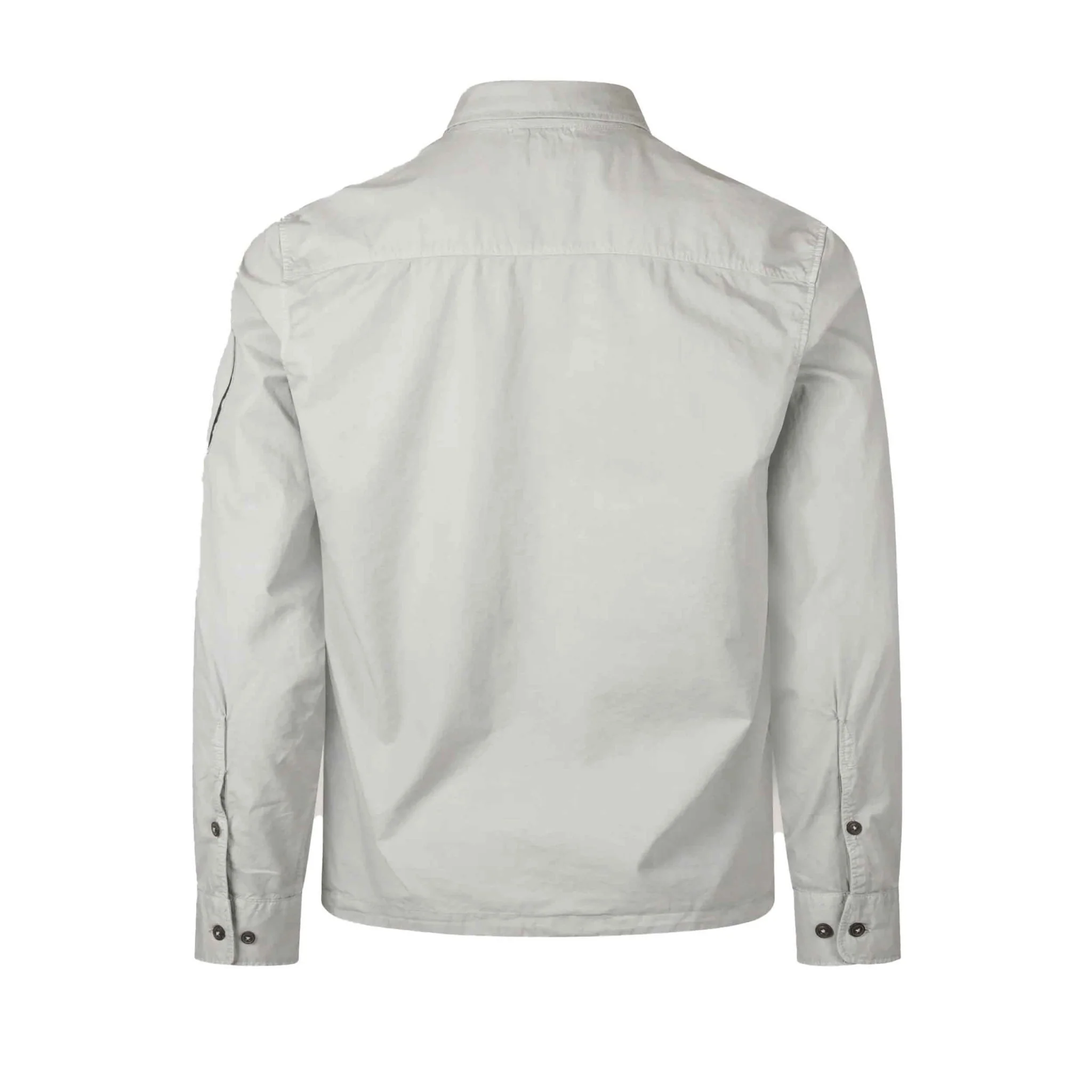 [C.P. Company] Gabardine Zipped Overshirt in Blue Fox- Grey - Image 2