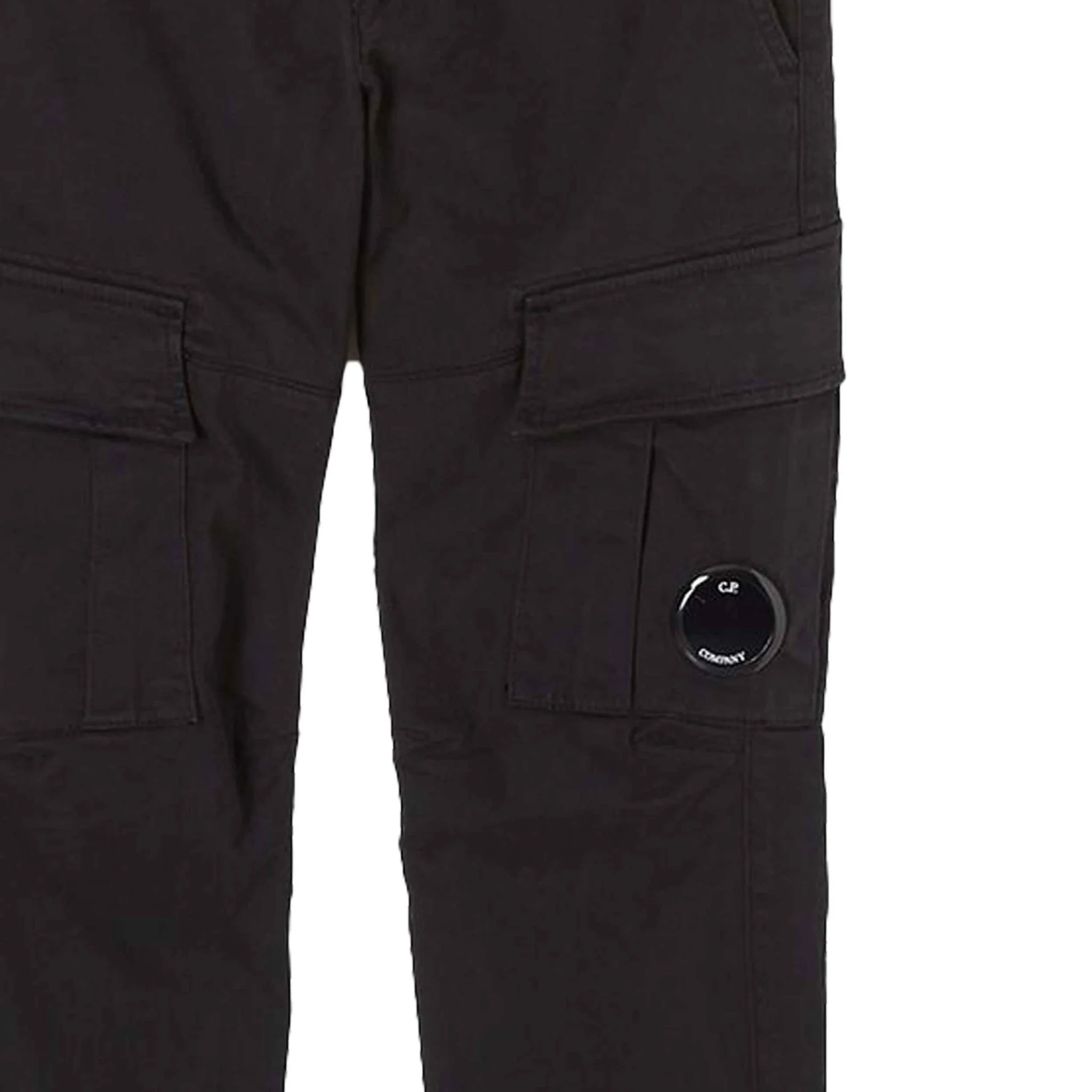[C.P. Company] Stretch Sateen Lens Cargo Pants in Black - Image 3