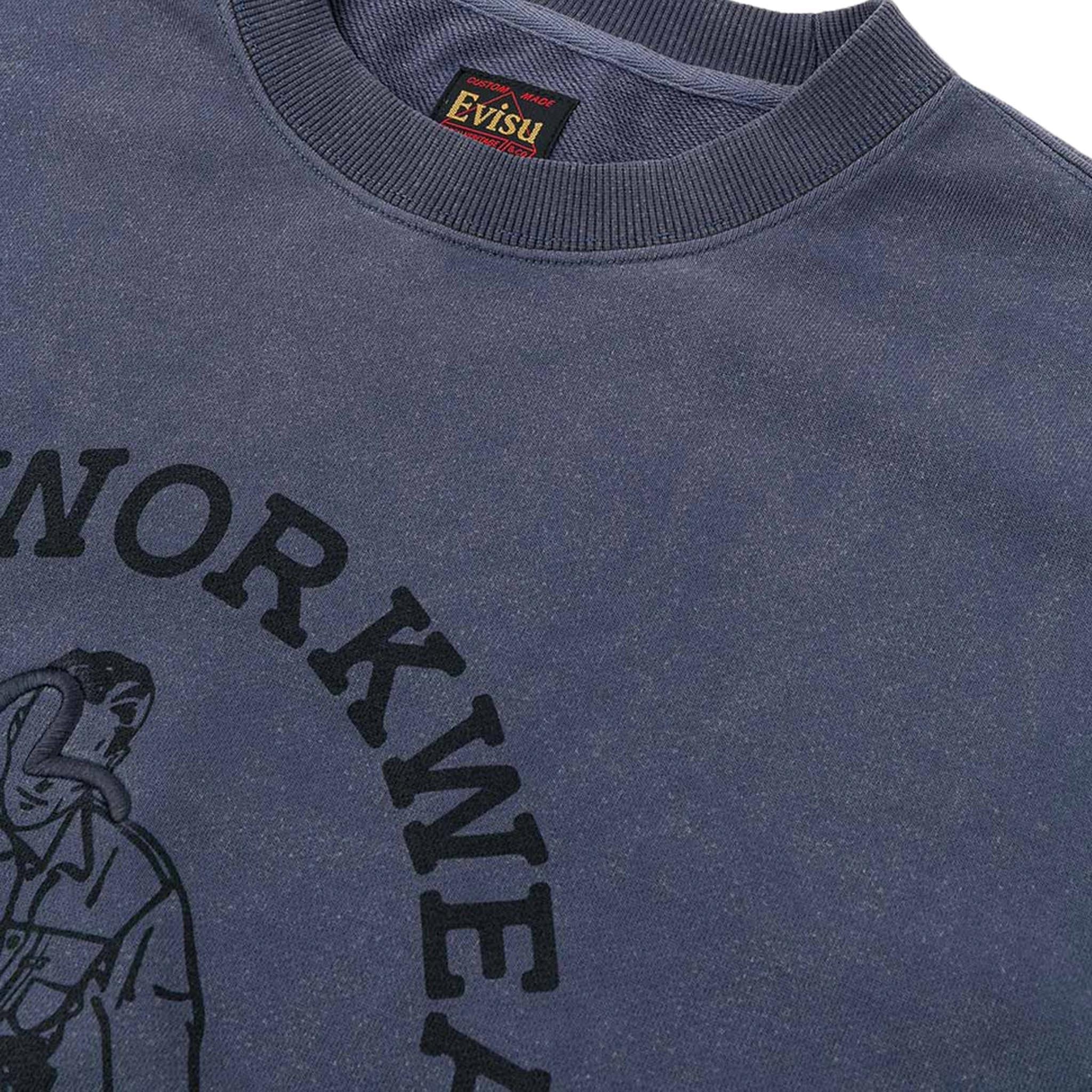 [Evisu] Heavy Washed Workwear Sweatshirt in Navy - Image 4