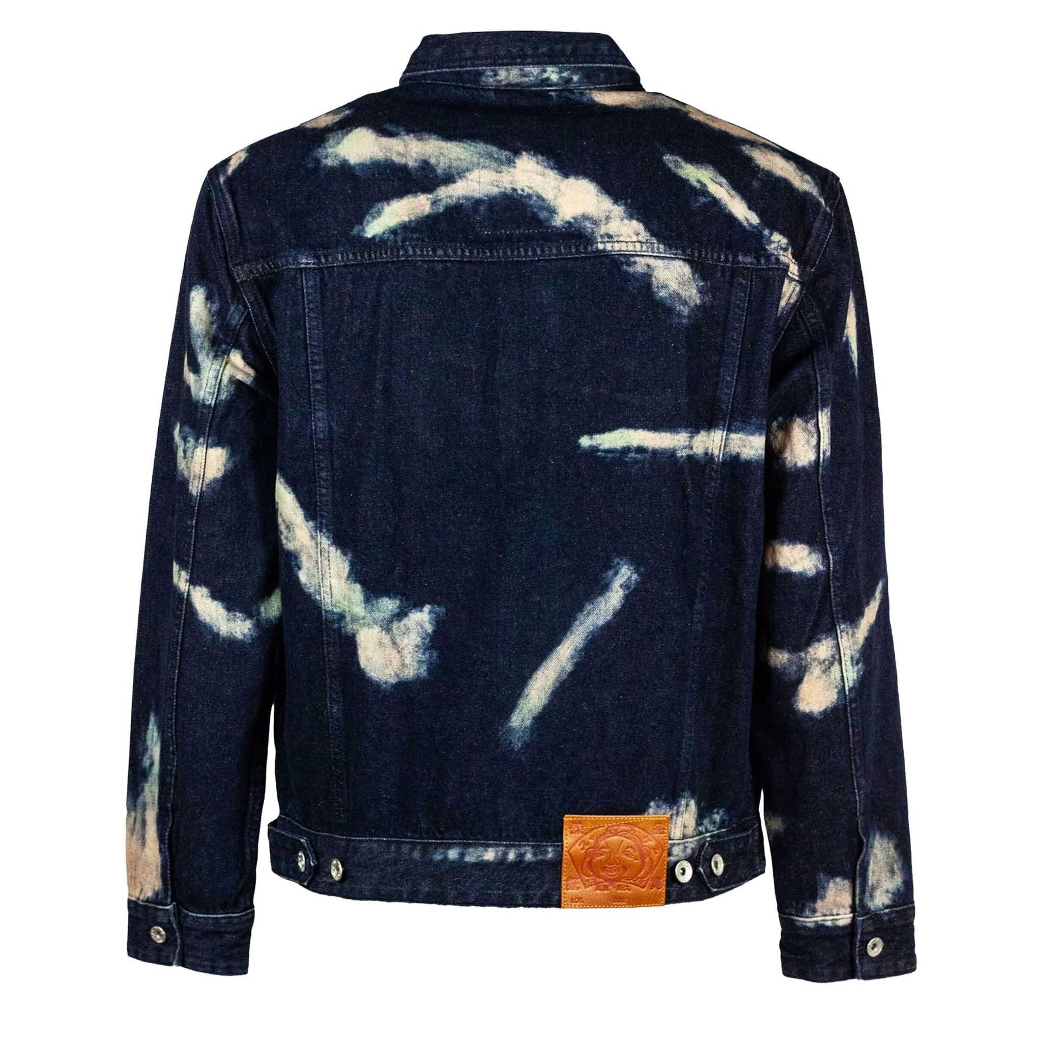 [Evisu] Tie-Dye Denim Jacket W/ Printed Seagull in Indigo - Image 2