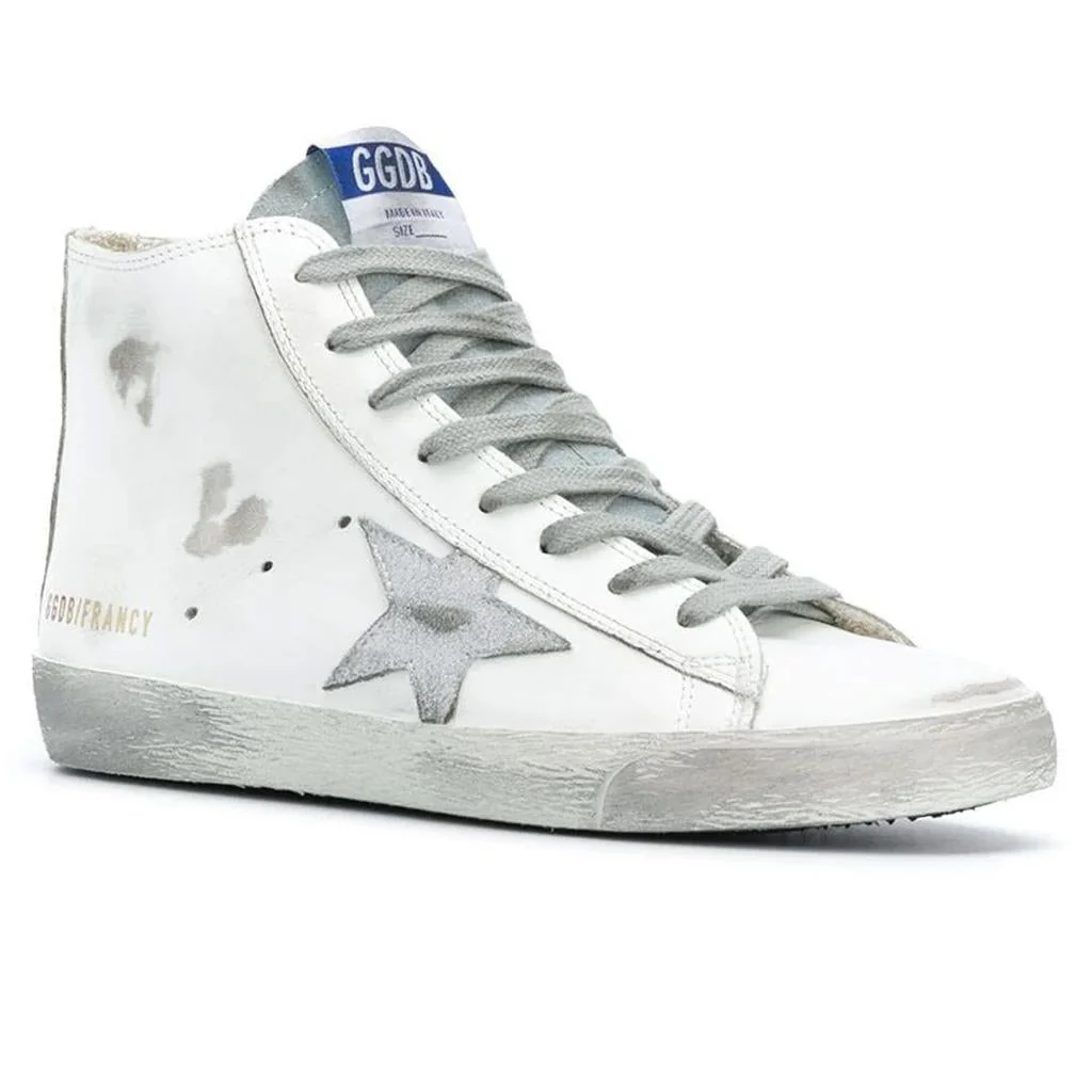 [[Golden Goose]] Francy Sneaker in White, Silver & Milk - Image 2