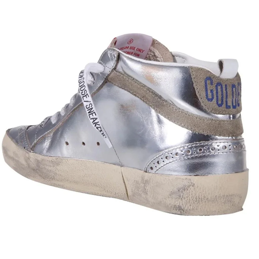 [[Golden Goose]] Mid Star Classic in Silver & Taupe - Image 3