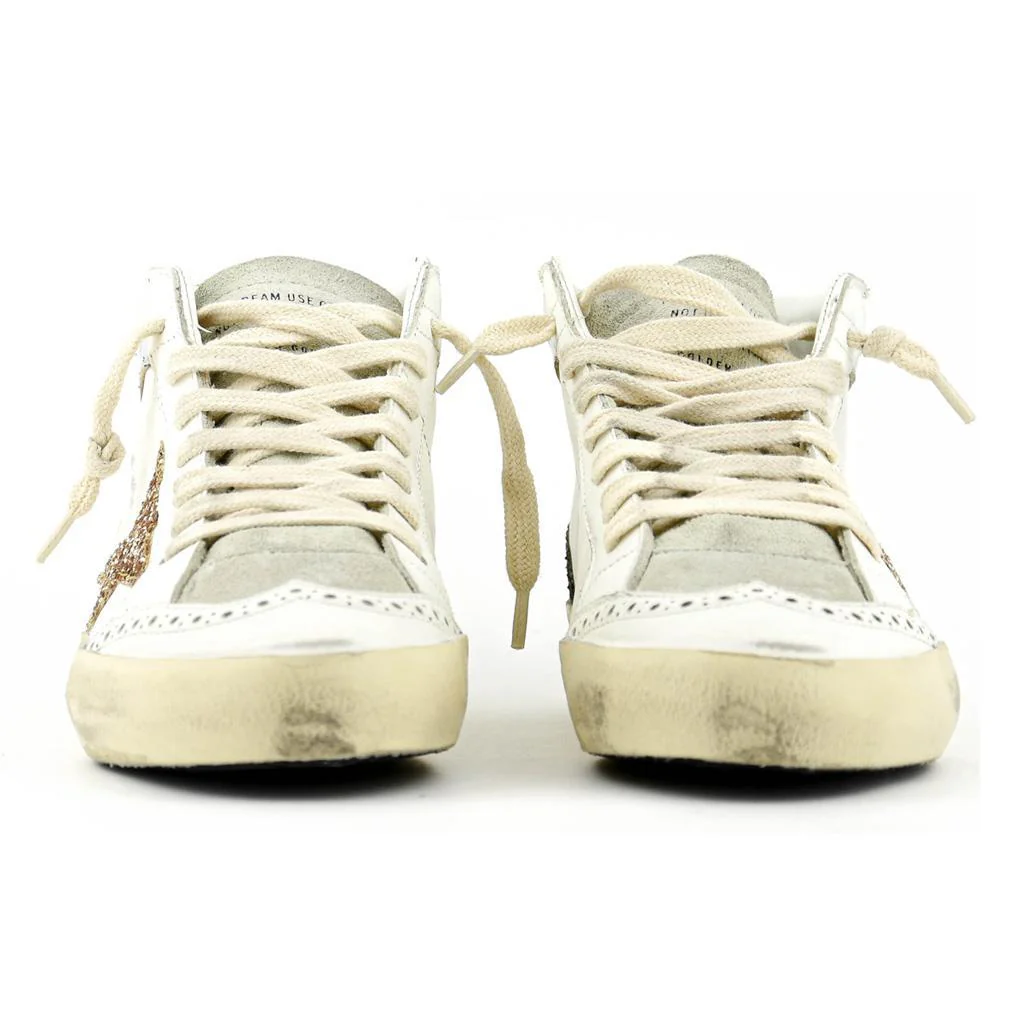 [[Golden Goose]] Mid Star in White, Ice & Gold, Brown - Image 3