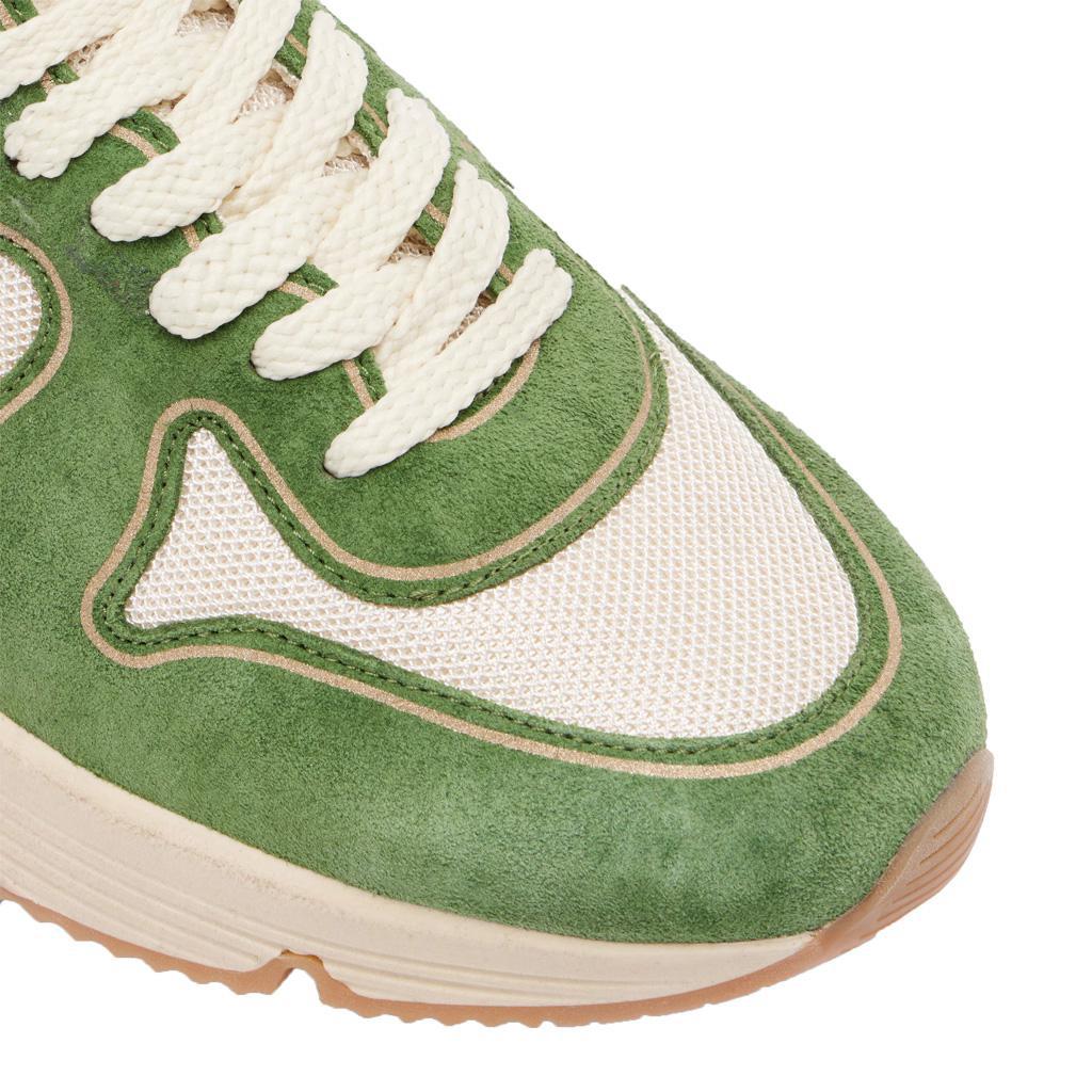 [[Golden Goose]] Running Sole Sneaker in Cream, Green & Platinum - Image 3