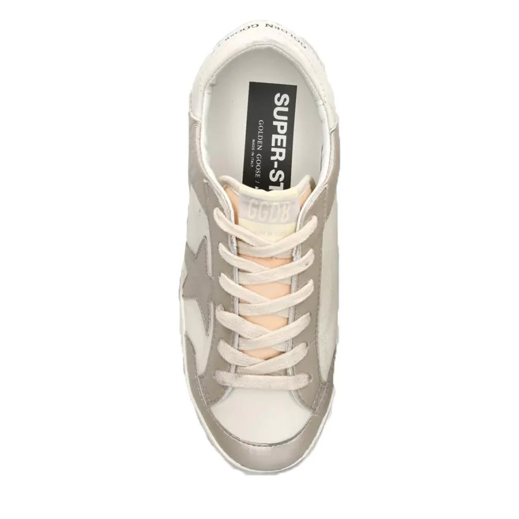 [[Golden Goose]] Super Star Leather Sneaker in White/Sand - Image 5