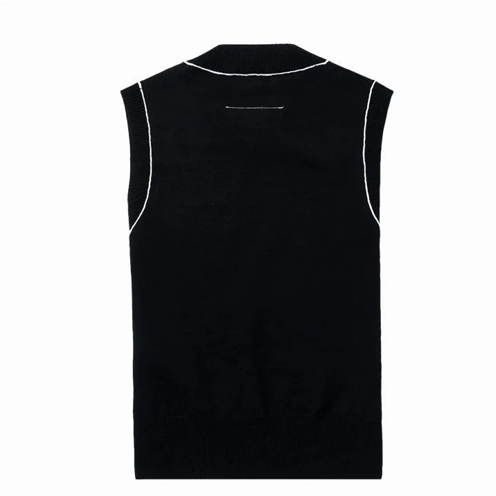 [Maison Margiela] MM6 Piped Trim Wool Blend Black