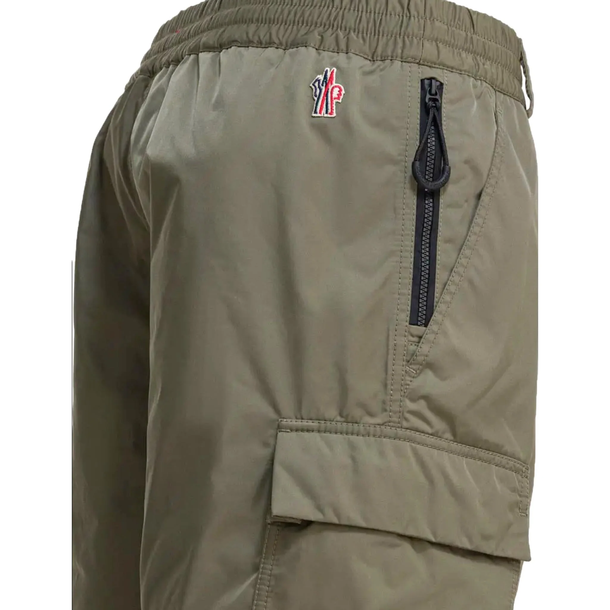 Moncler Grenoble Men's Nylon Cargo Trousers in Green - Image 5
