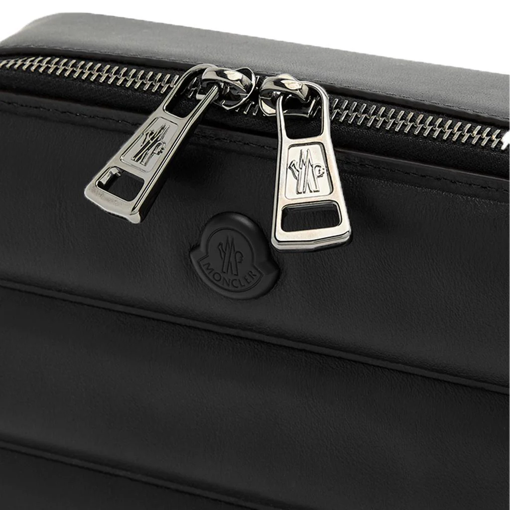 Moncler Horizontal Crossbody Leather Bag in Black - Image 3