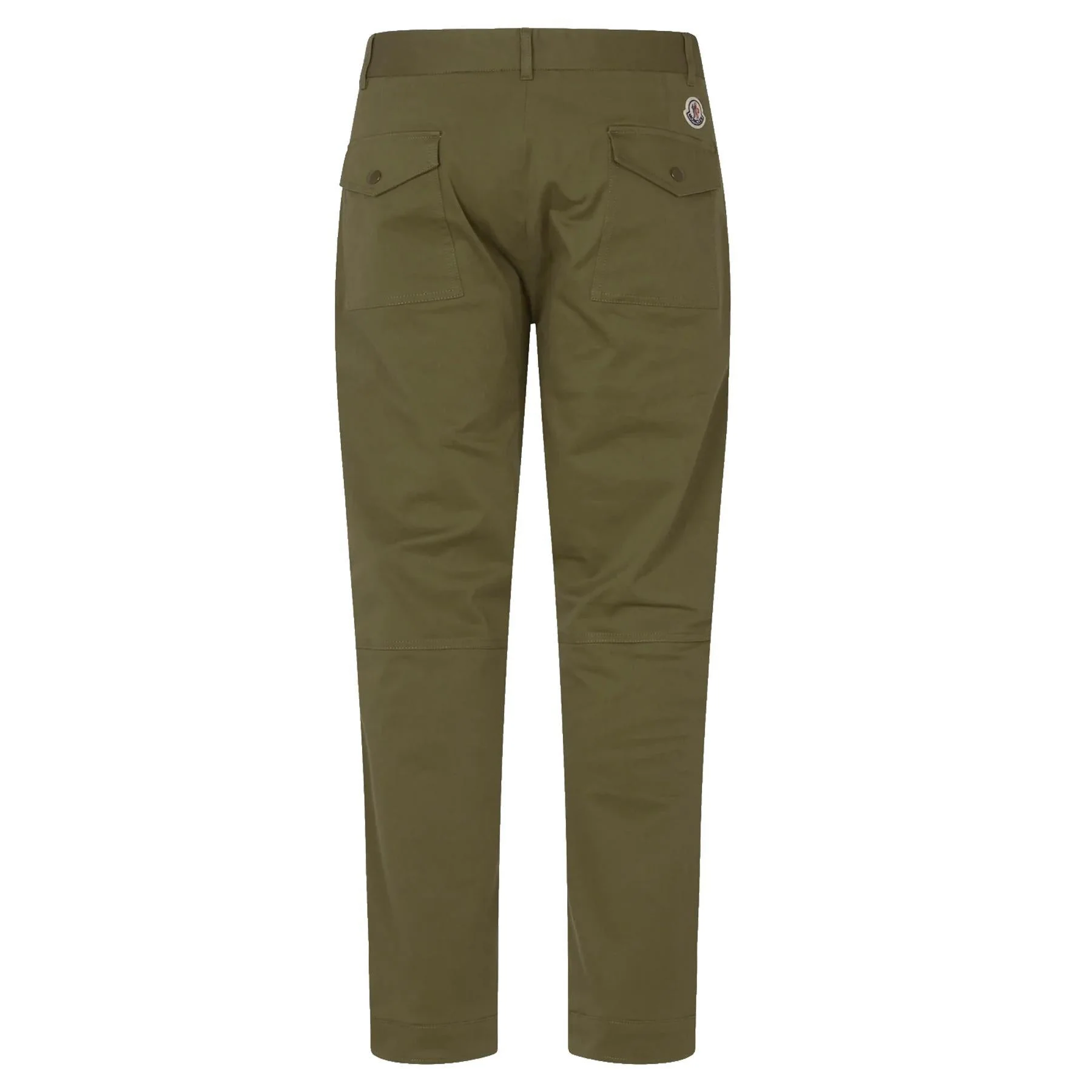 Moncler Men's Logo Patch Cotton Trousers in Military Green - Image 2