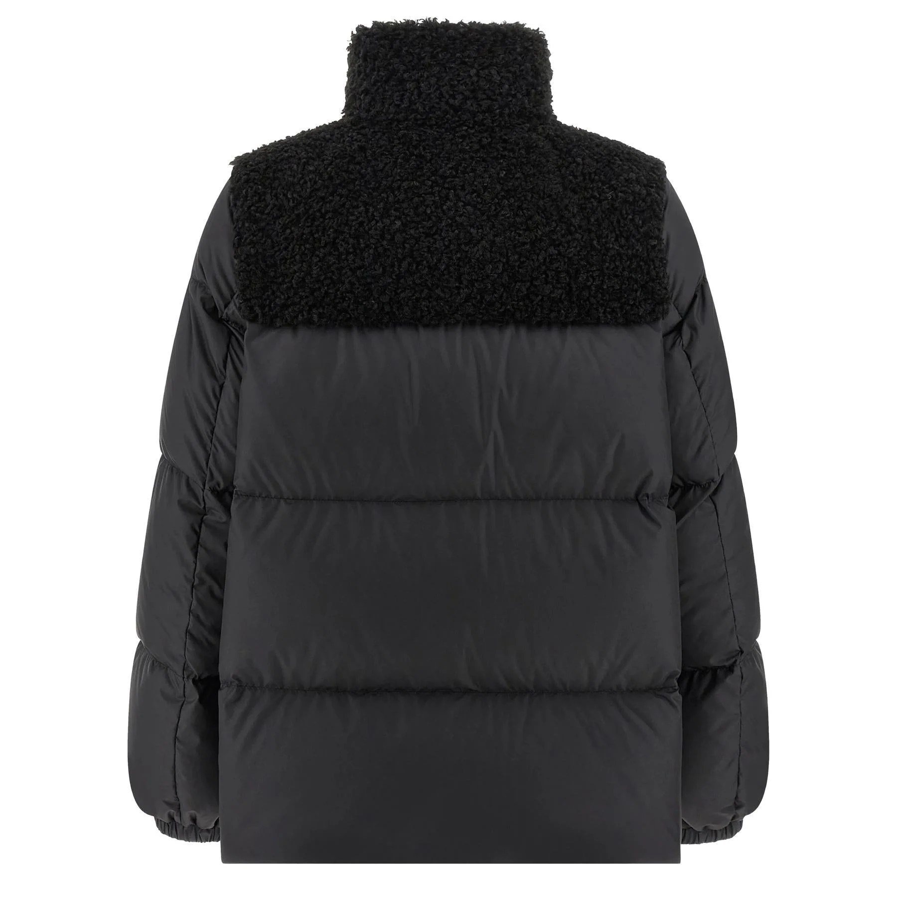 Moncler Women's Esnaie Teddy-Trimmed Short Down Jacket in Black - Image 2