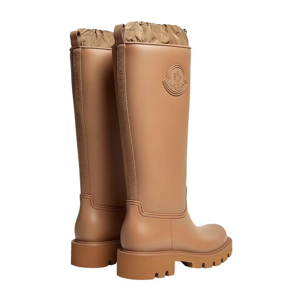 Moncler Women's Kickstream High Rain Boots in Tan - Image 3