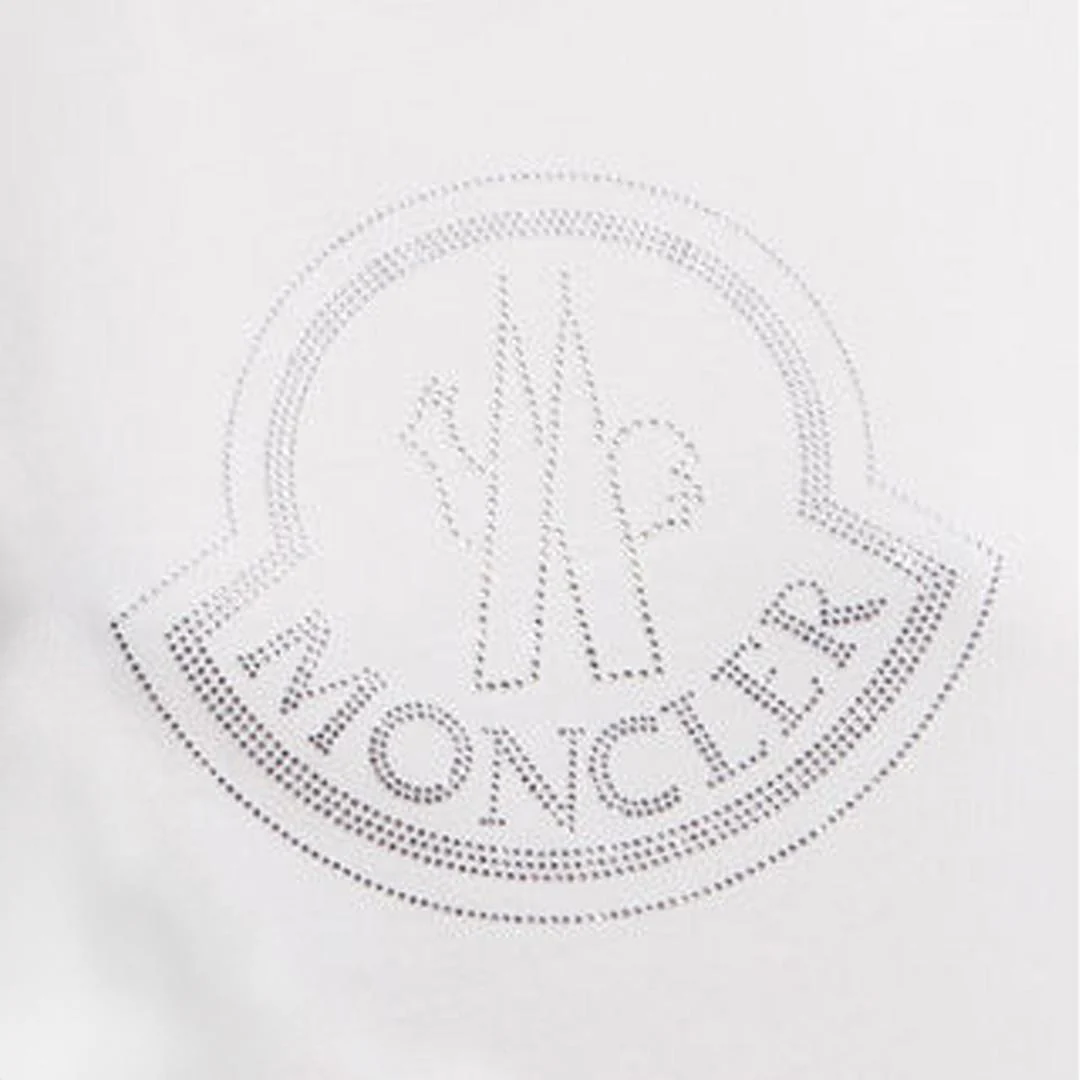 Moncler Women's Logo Embellished T-Shirt in White - Image 3
