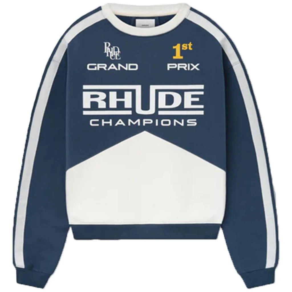[Rhude] Champions Crewneck Sweatshirt in Navy