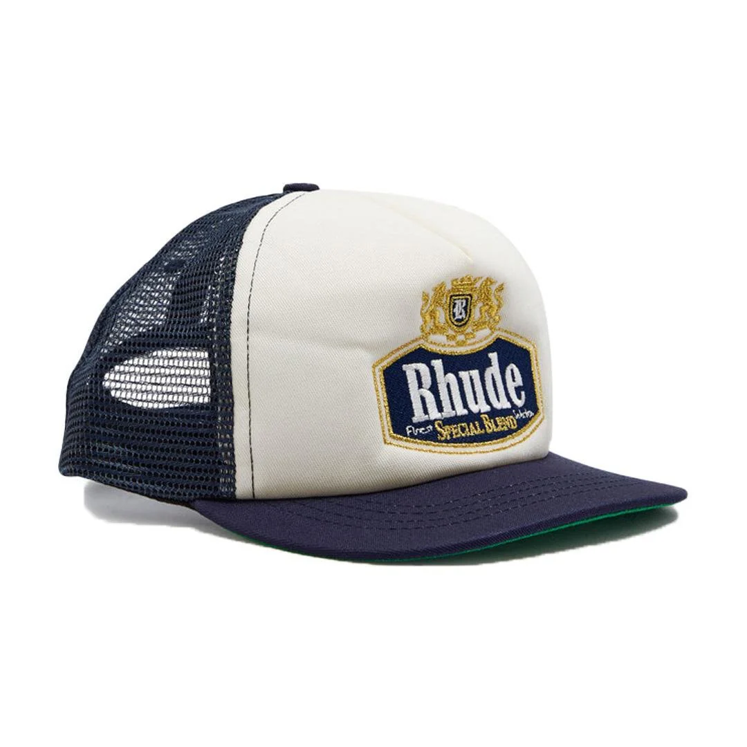 [Rhude] Special-Blend Trucker Hat in Navy/ Off-White - Image 3