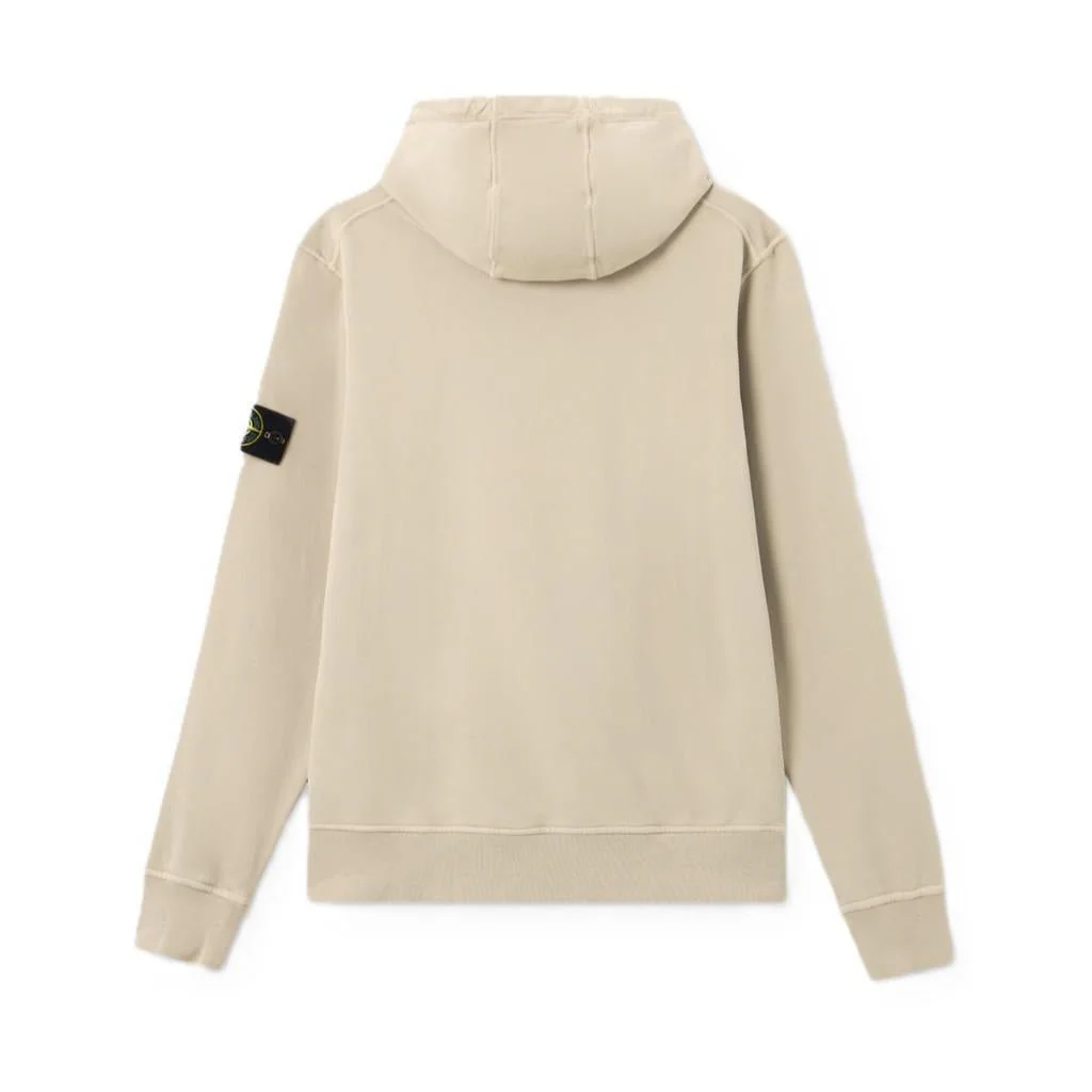 [Stone Island] Cotton Fleece Hooded Sweatshirt in Desert - Image 2