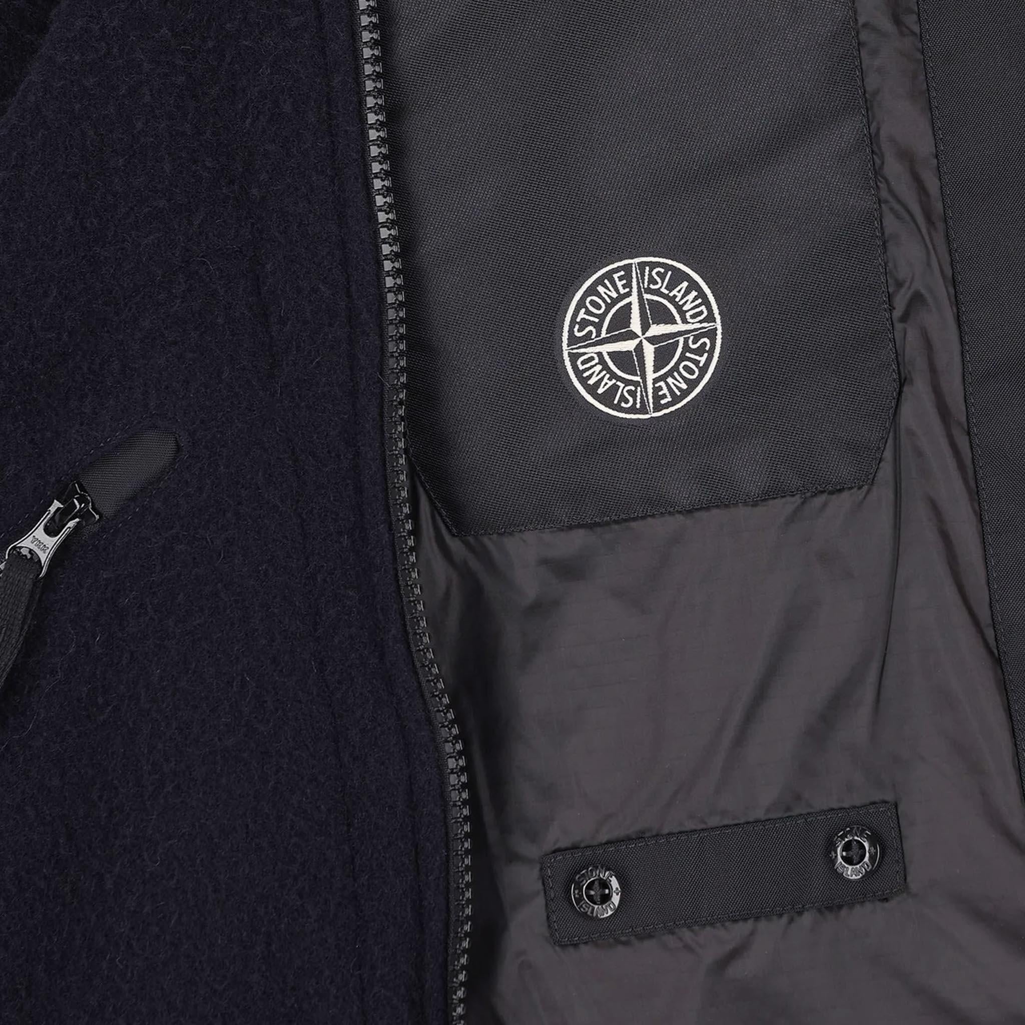 [Stone Island] Pano Ratinato Hooded Jacket in Navy - Image 3