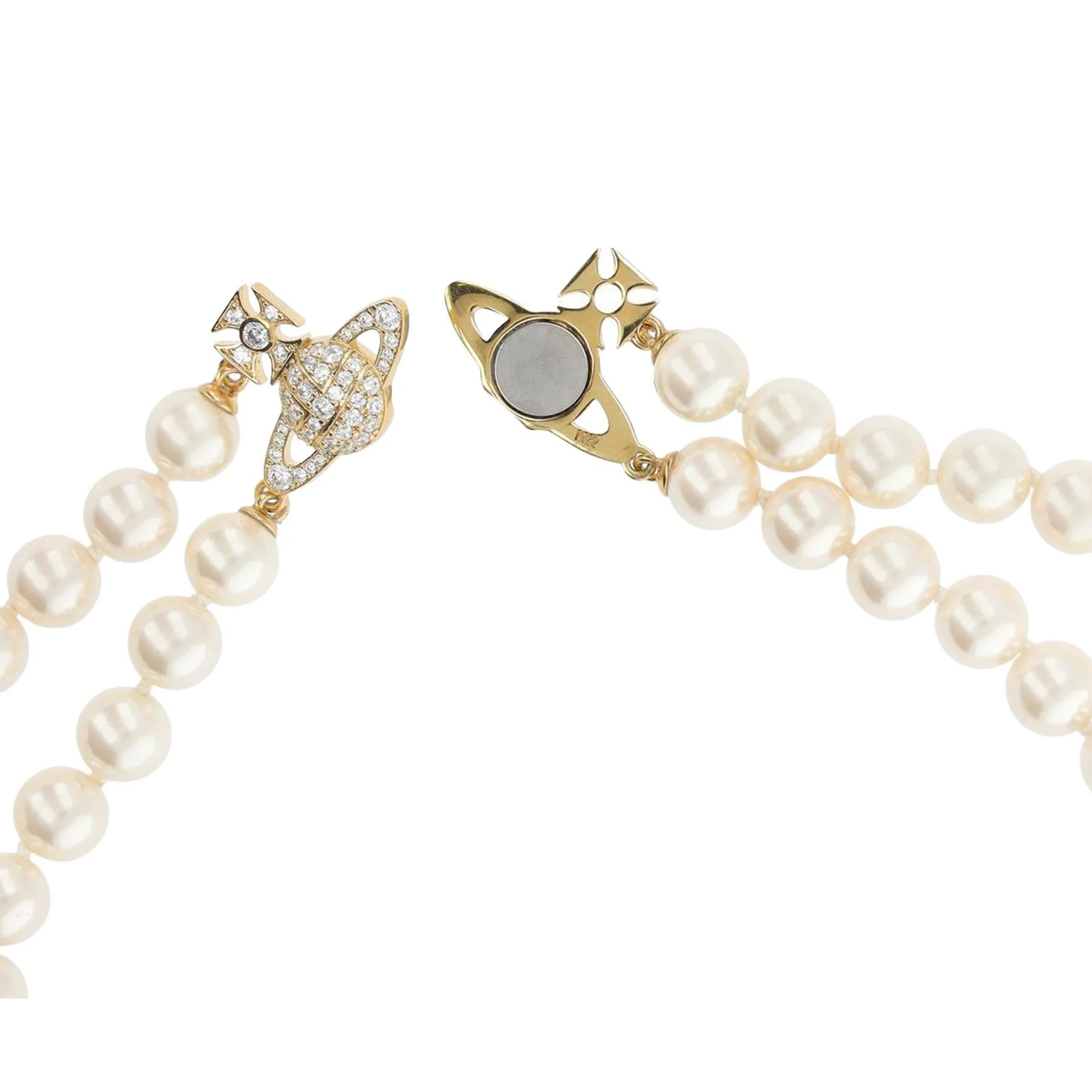 [Vivienne Westwood] Graziella Pearl Bracelet in Gold / Creamrose Pearl / White Cz - Image 4
