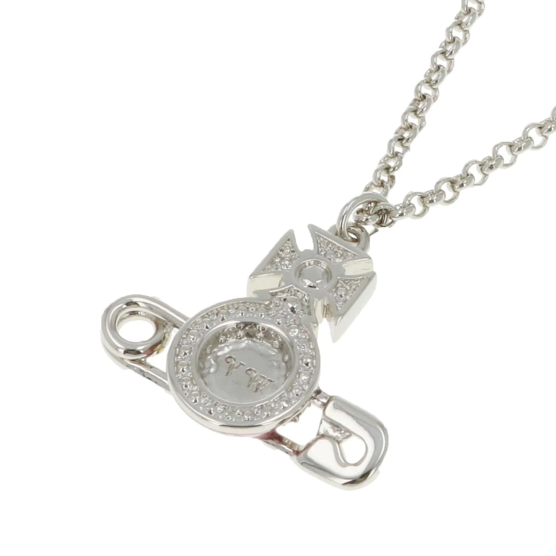 [Vivienne Westwood] Kitty Pendant in Platinum / White Crystal / Light Rose En - Image 4