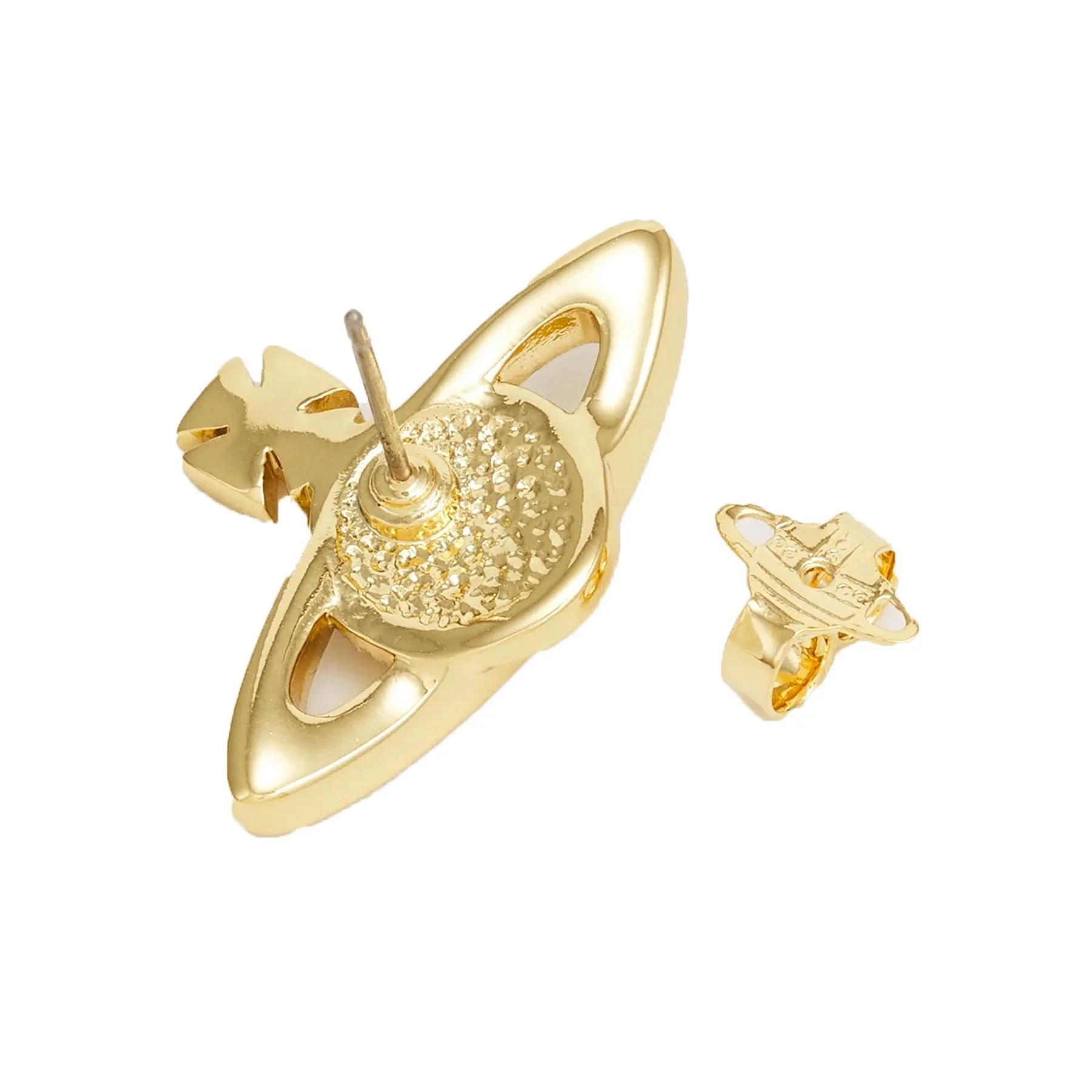 [Vivienne Westwood] Mini Bas Relief Earrings in Gold Light Colorado Topaz - Image 3
