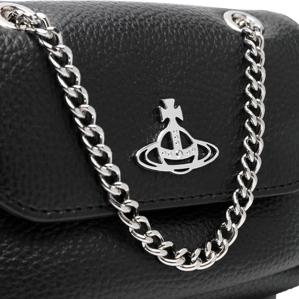 [Vivienne Westwood] Small Purse Chain in Black Grained Leather - Image 4